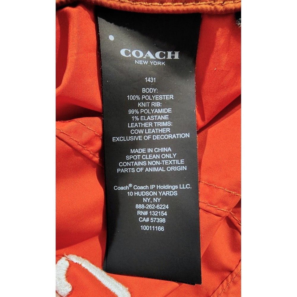 COACH New York Windbreaker Coat Jacket Orange Detach Sleeves  Small Hoodie - Picture 9 of 16